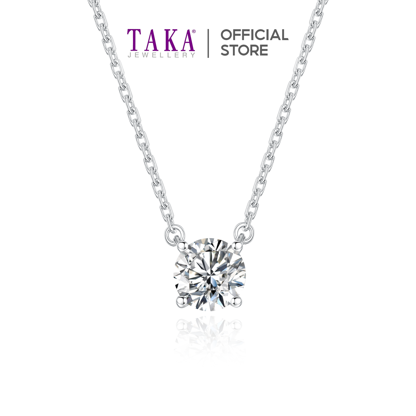 TAKA Jewellery Lab Grown Diamond Solitaire Necklace 10K Gold