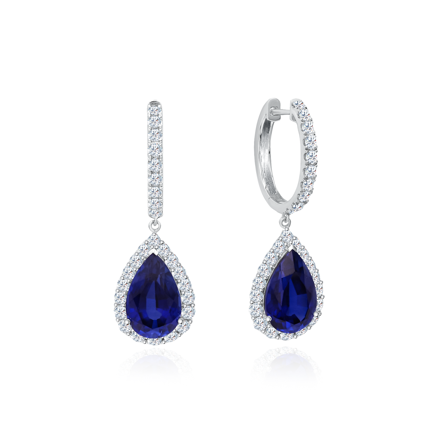 TAKA Jewellery Lab Grown Diamond Sapphire Earrings 10K Gold