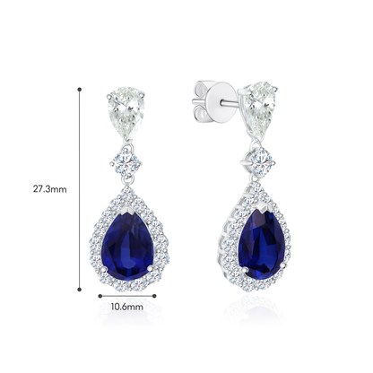 TAKA Jewellery Lab Grown Diamond Sapphire Earrings 10K Gold