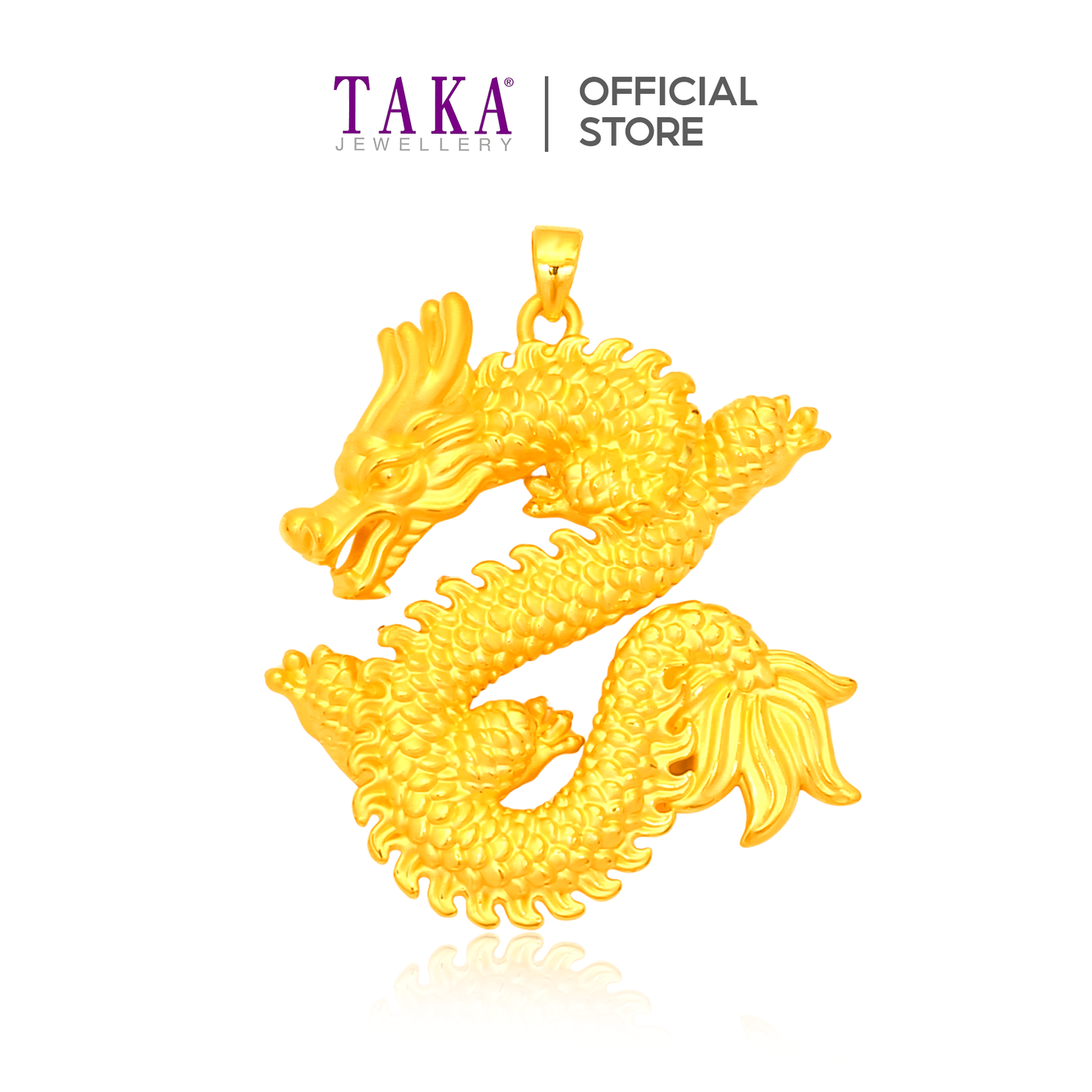 TAKA Jewellery 999 Pure Gold Hollow Lightweight Dragon Pendant