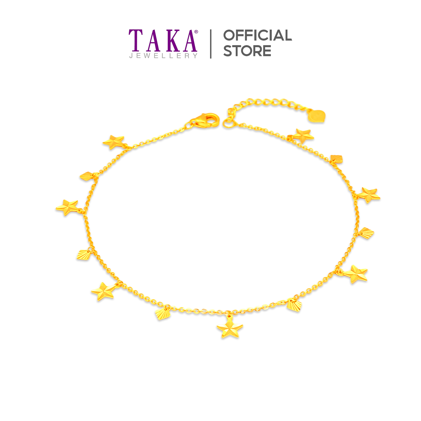 TAKA Jewellery 916 Gold Anklet