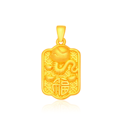 TAKA Jewellery 999 Pure Gold Snake Pendant