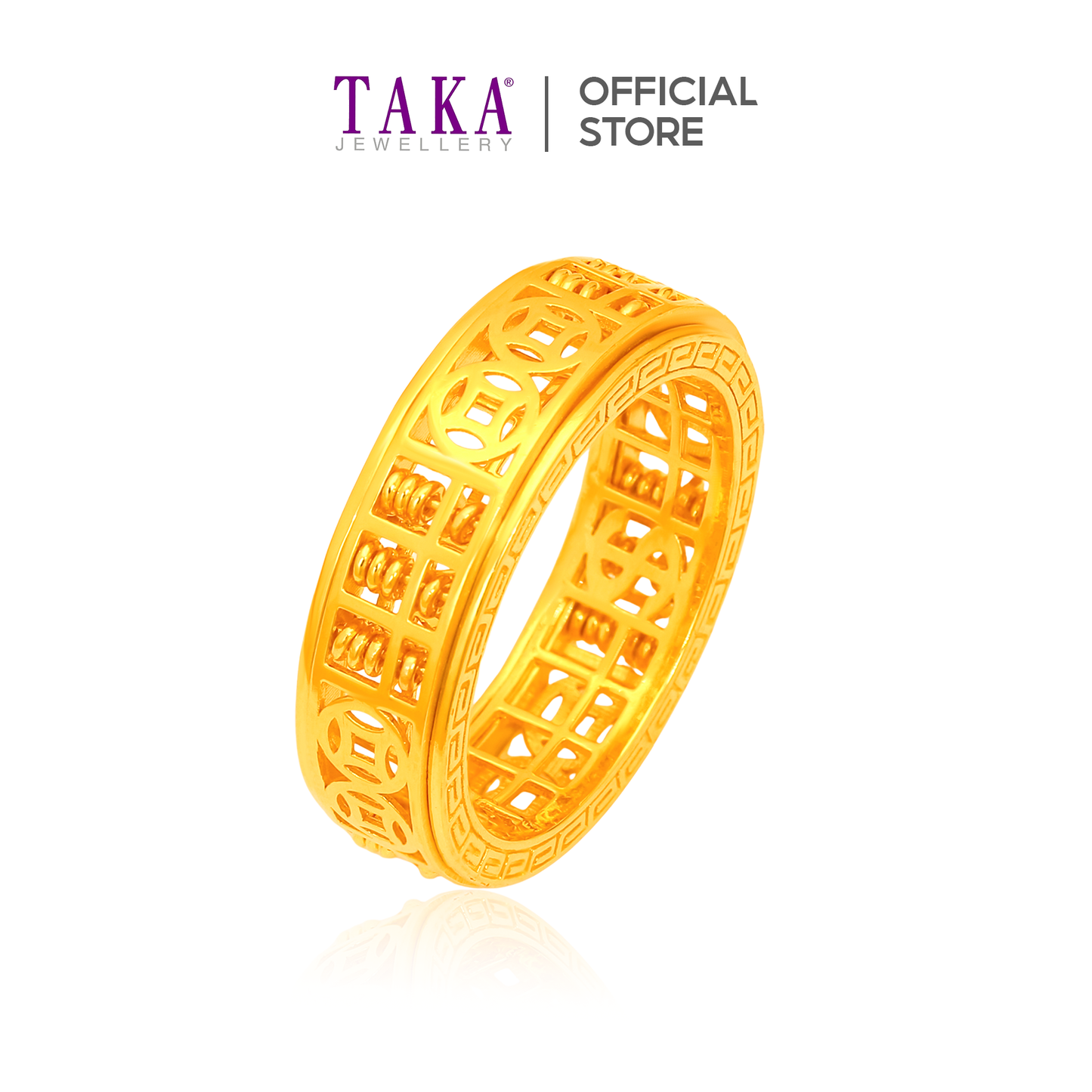 TAKA Jewellery 916 Gold Eternity Abacus Ring