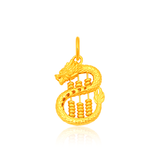 TAKA Jewellery 916 Gold Abacus Dragon Pendant