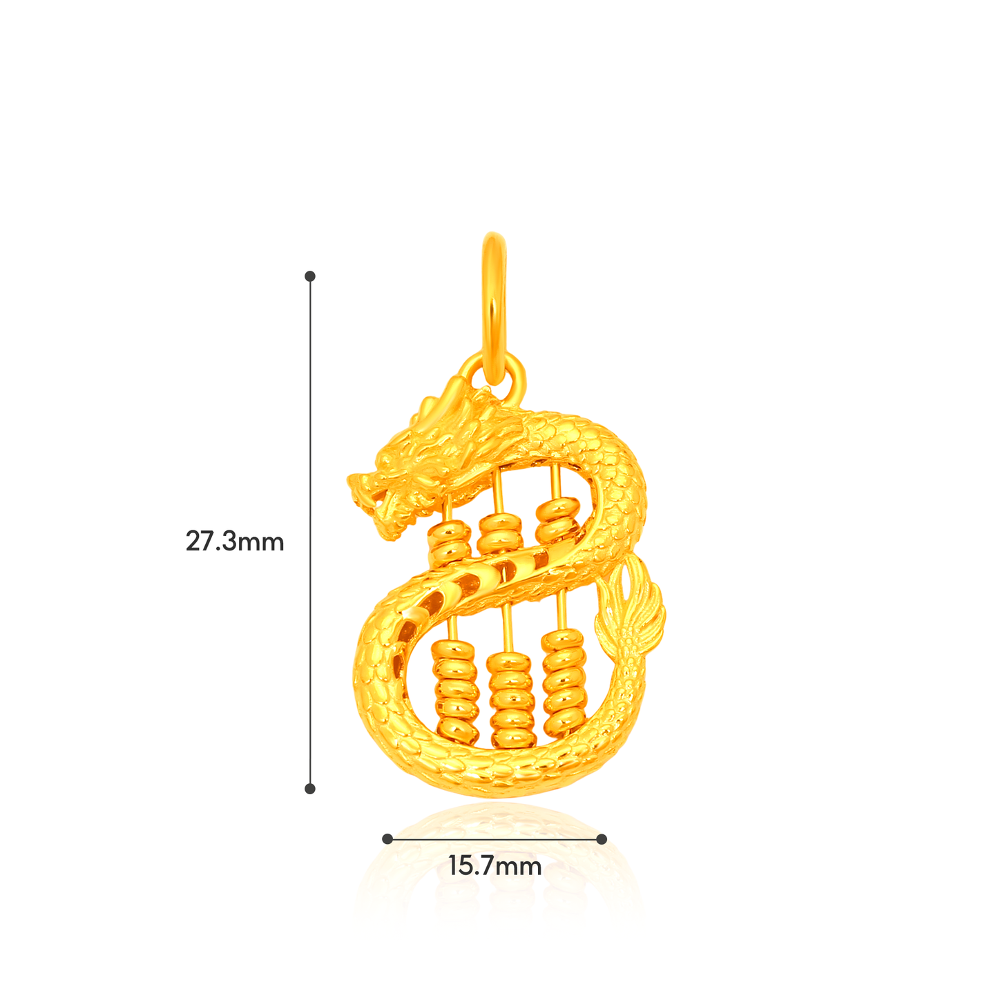 TAKA Jewellery 916 Gold Abacus Dragon Pendant