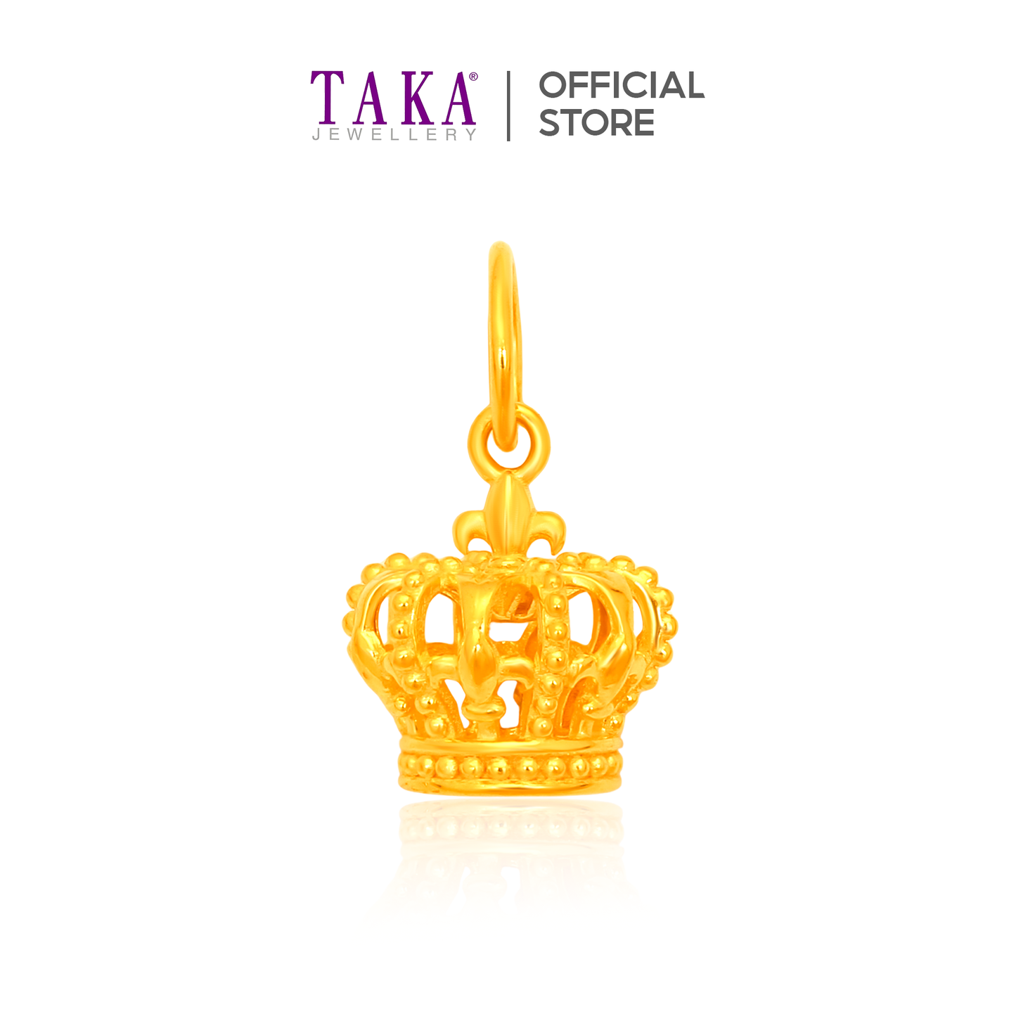 TAKA Jewellery 916 Gold Crown Pendant