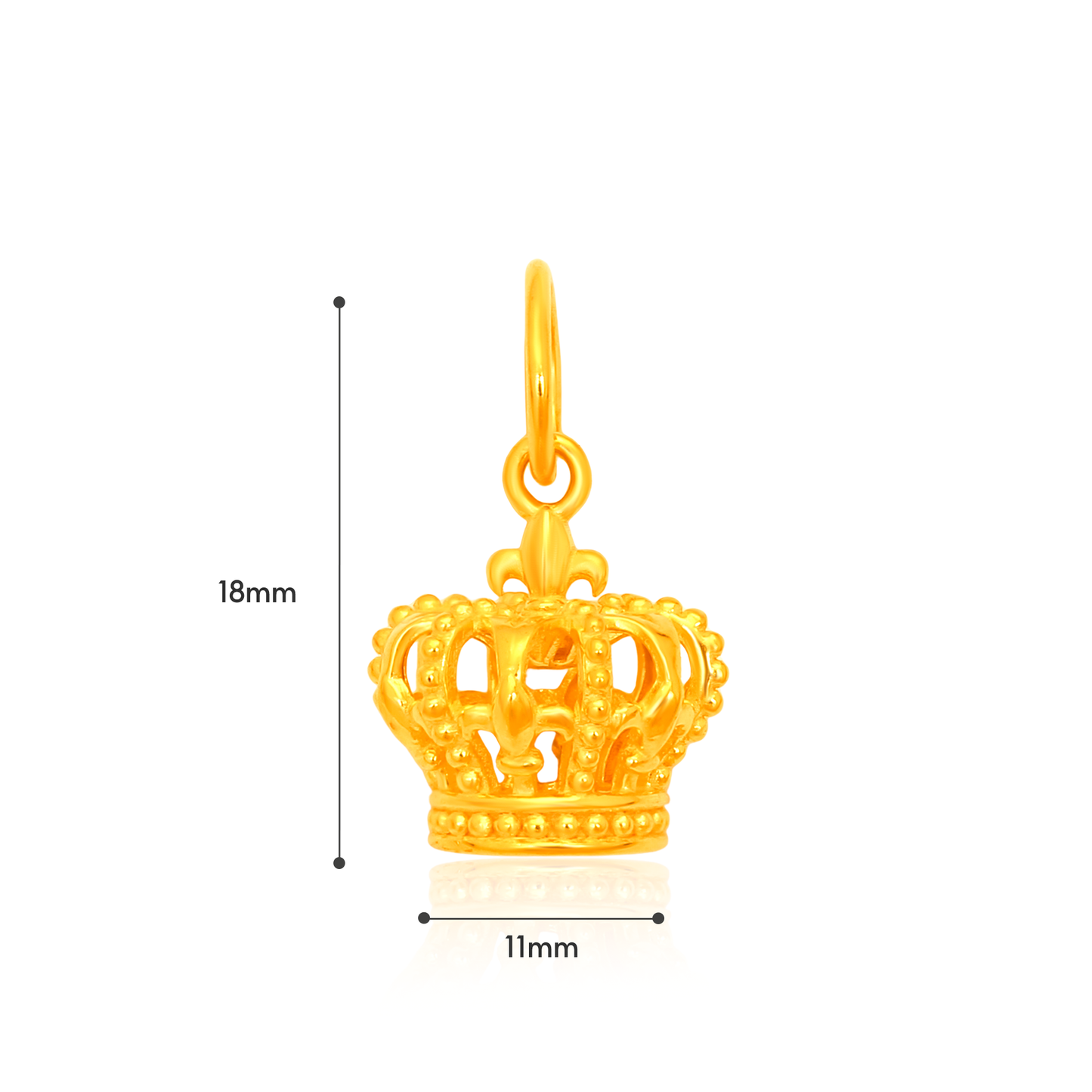 TAKA Jewellery 916 Gold Crown Pendant