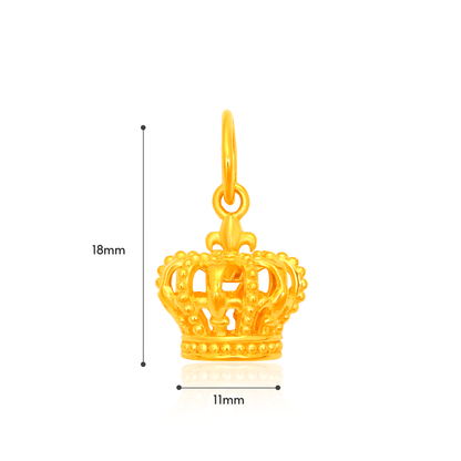 TAKA Jewellery 916 Gold Crown Pendant