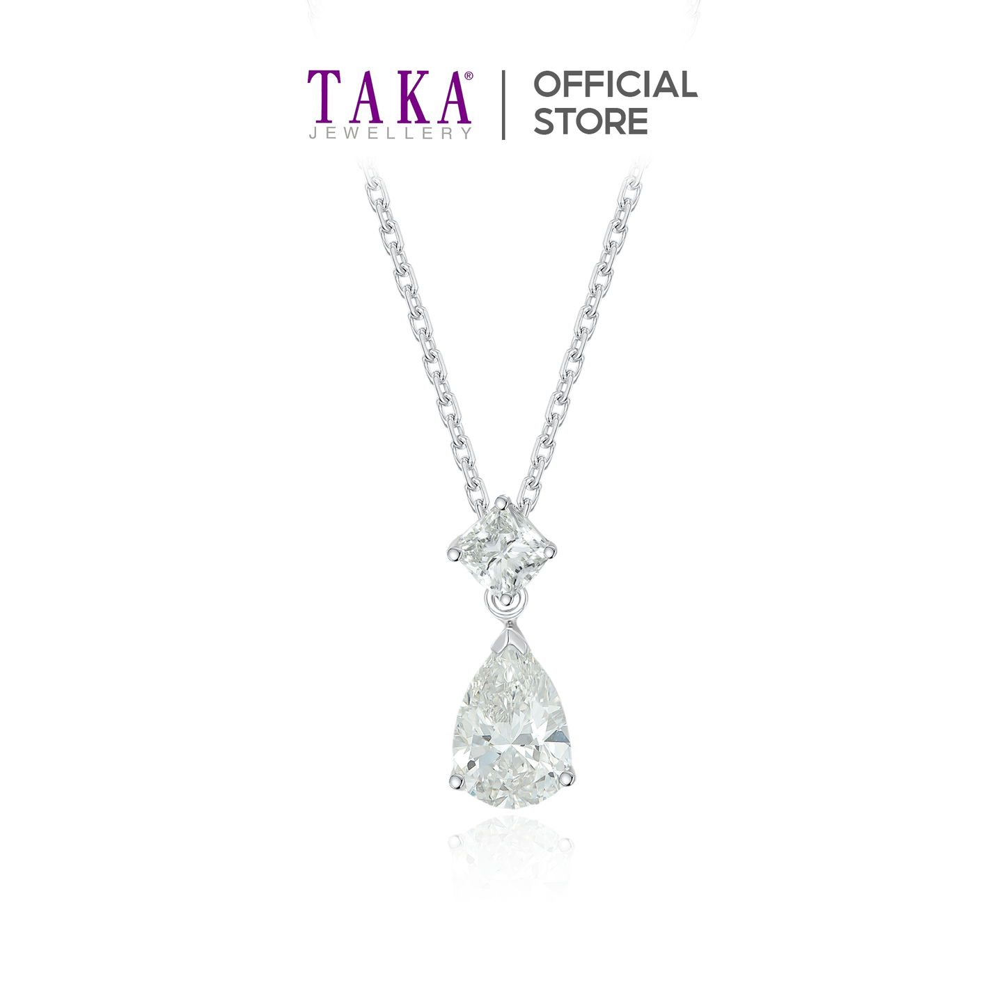 TAKA Jewellery Lab Grown Diamond Fancy Cut Diamond Necklace 10K Gold