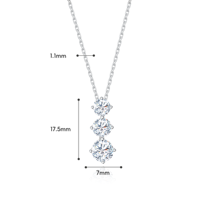 TAKA Jewellery Lab Grown Diamond Trilogy Diamond Necklace 10K Gold