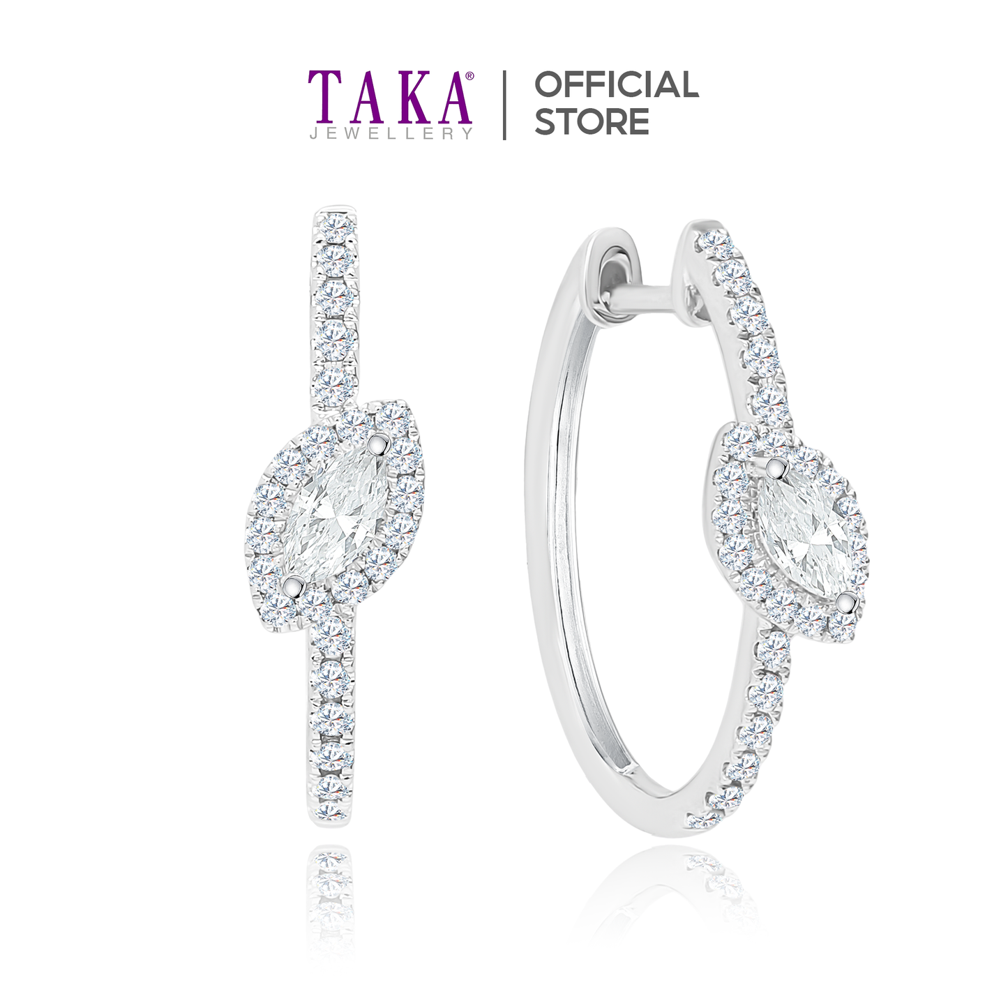 TAKA Jewellery Lab Grown Diamond Hoop Earrings 10K Gold