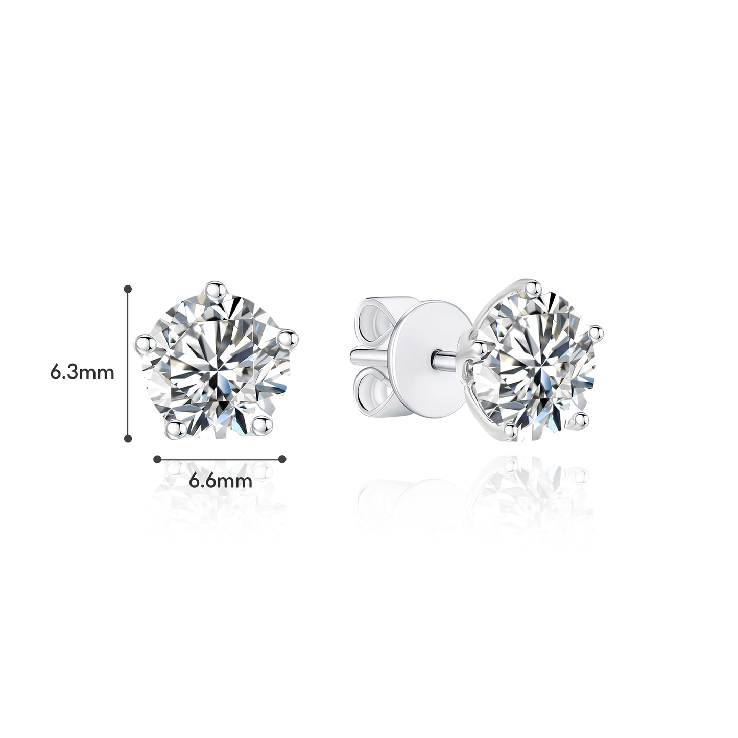 TAKA Jewellery Lab Grown Diamond Solitaire Diamond Earrings 10K Gold