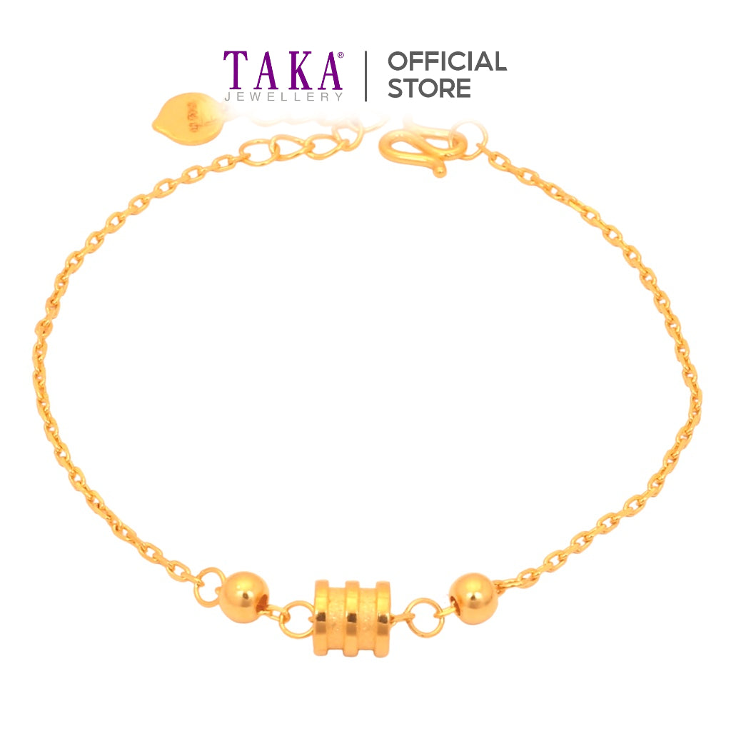 TAKA Jewellery 999 Pure Gold Bracelet Barrel - TAKA Jewellery