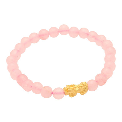 TAKA Jewellery 999 Pure Gold Pixiu with Beads Bracelet