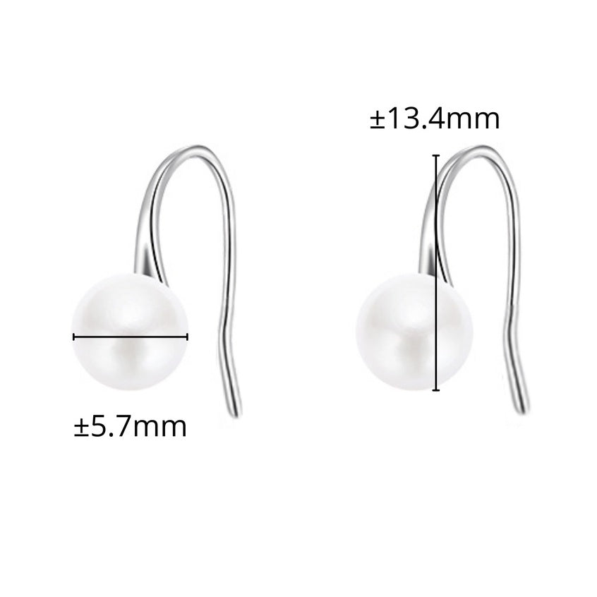 TAKA Jewellery Lustre Pearl Earrings Hook 9K