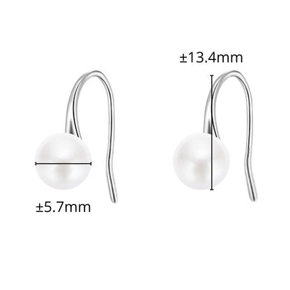 TAKA Jewellery Lustre Pearl Earrings Hook 9K