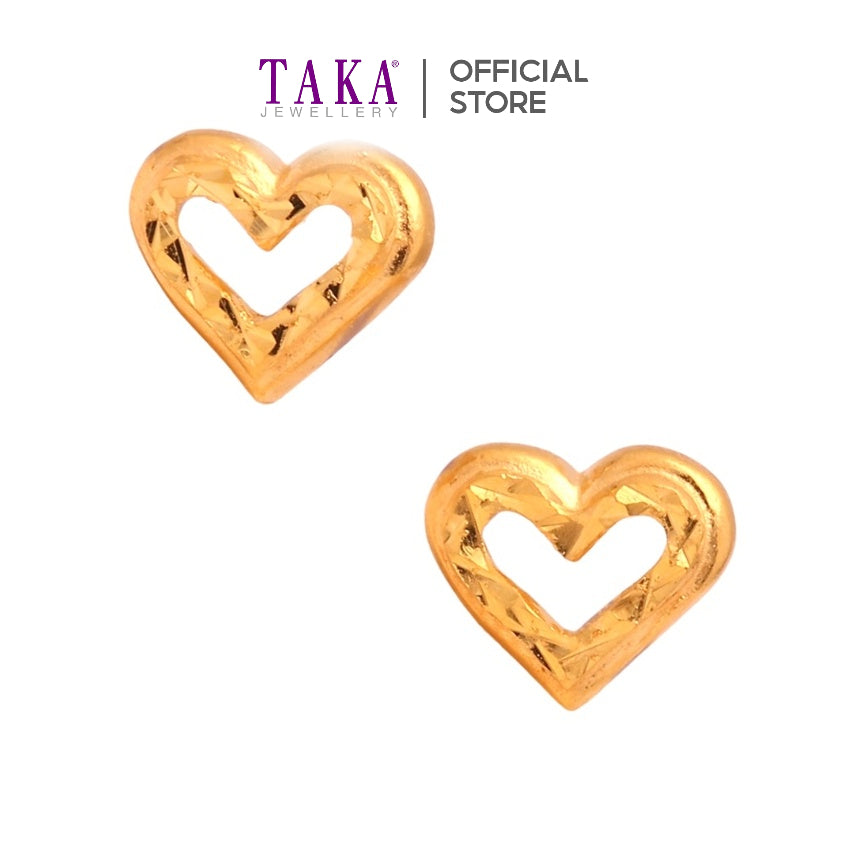 Gold heart sale earrings