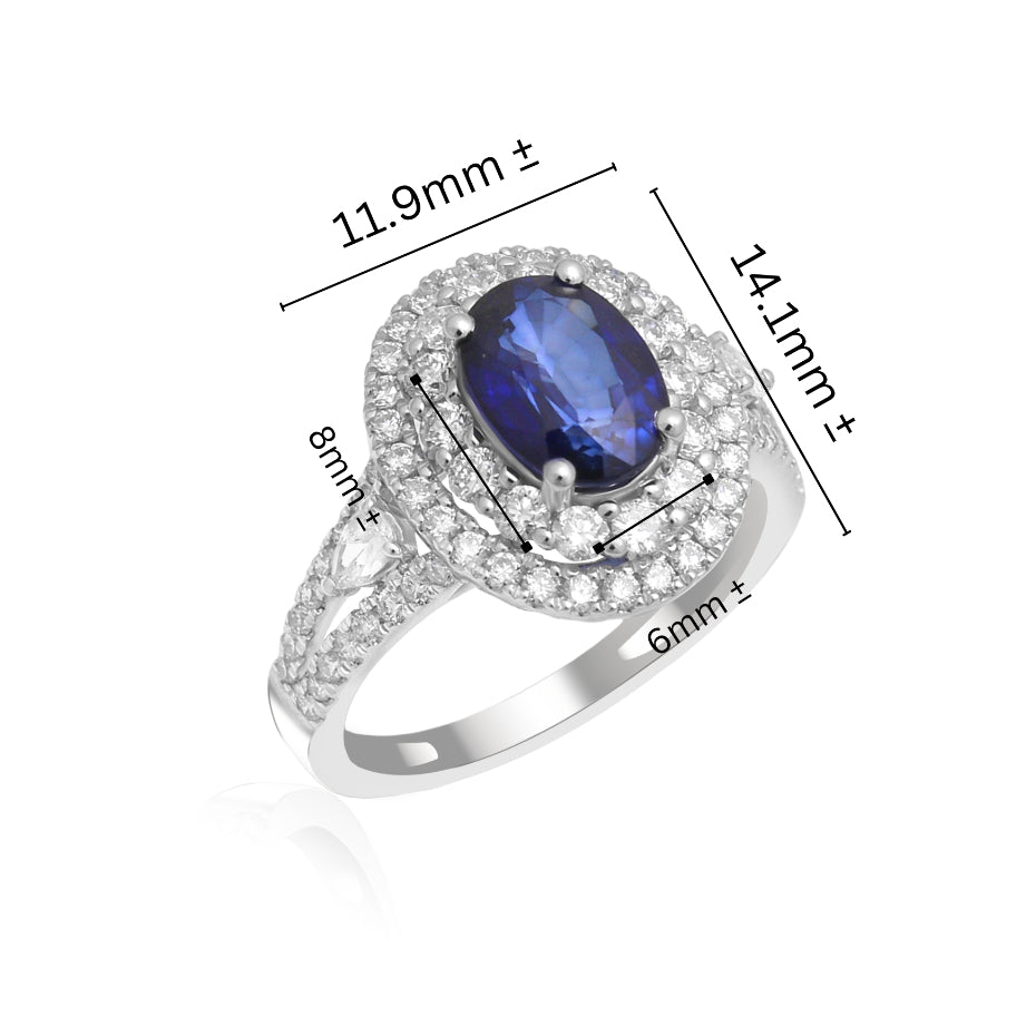 Real sapphire and sales diamond ring