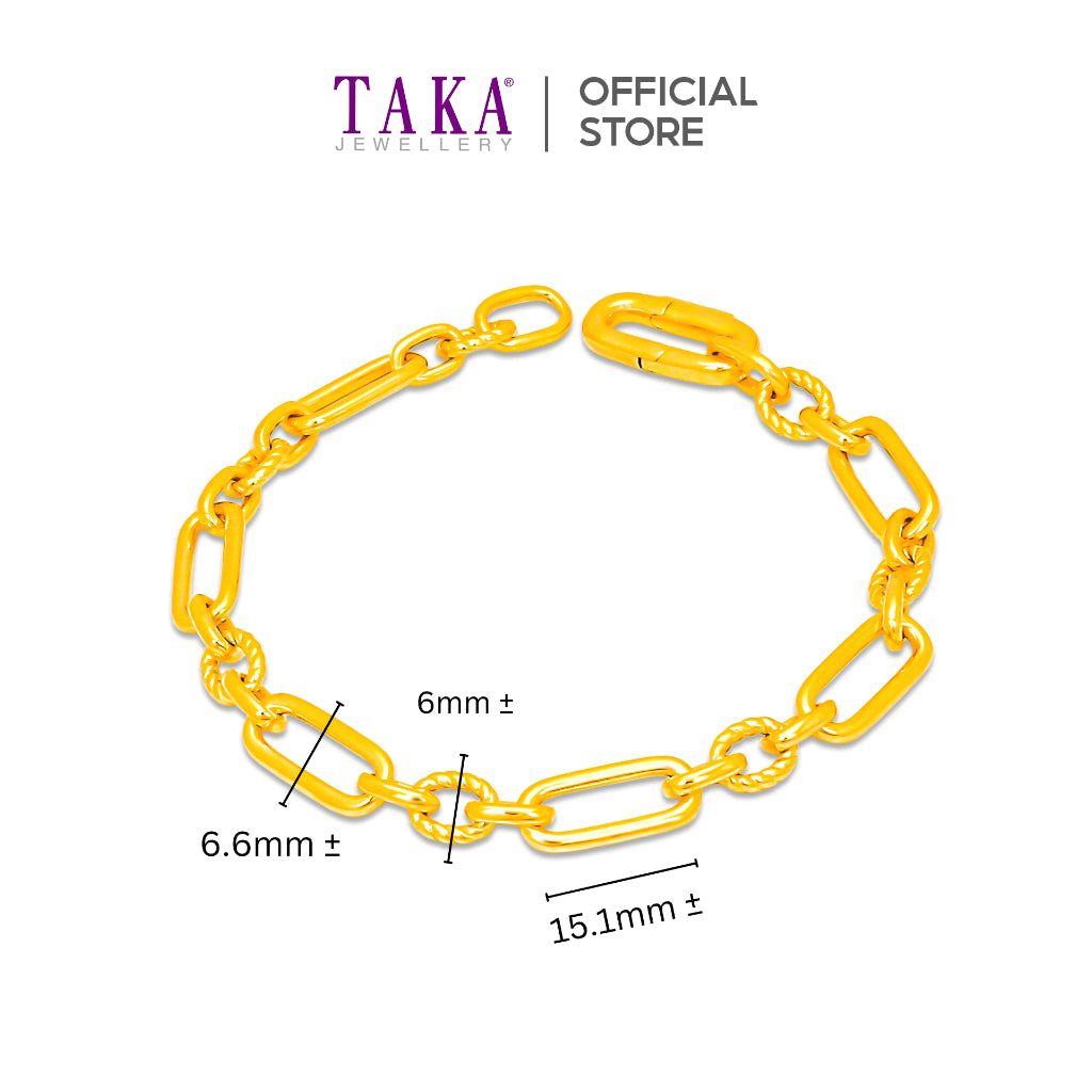 TAKA Jewellery 916 Gold Bracelet Links