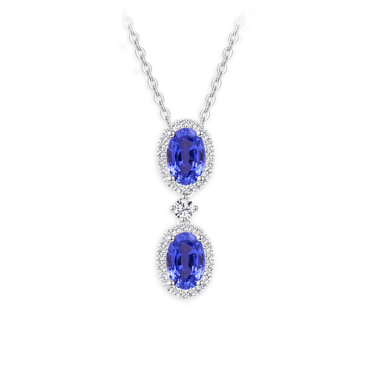 TAKA Jewellery Blue Sapphire and Diamond Necklace 18K