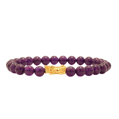 TAKA Jewellery 999 Pure Gold Pixiu with Beads Bracelet