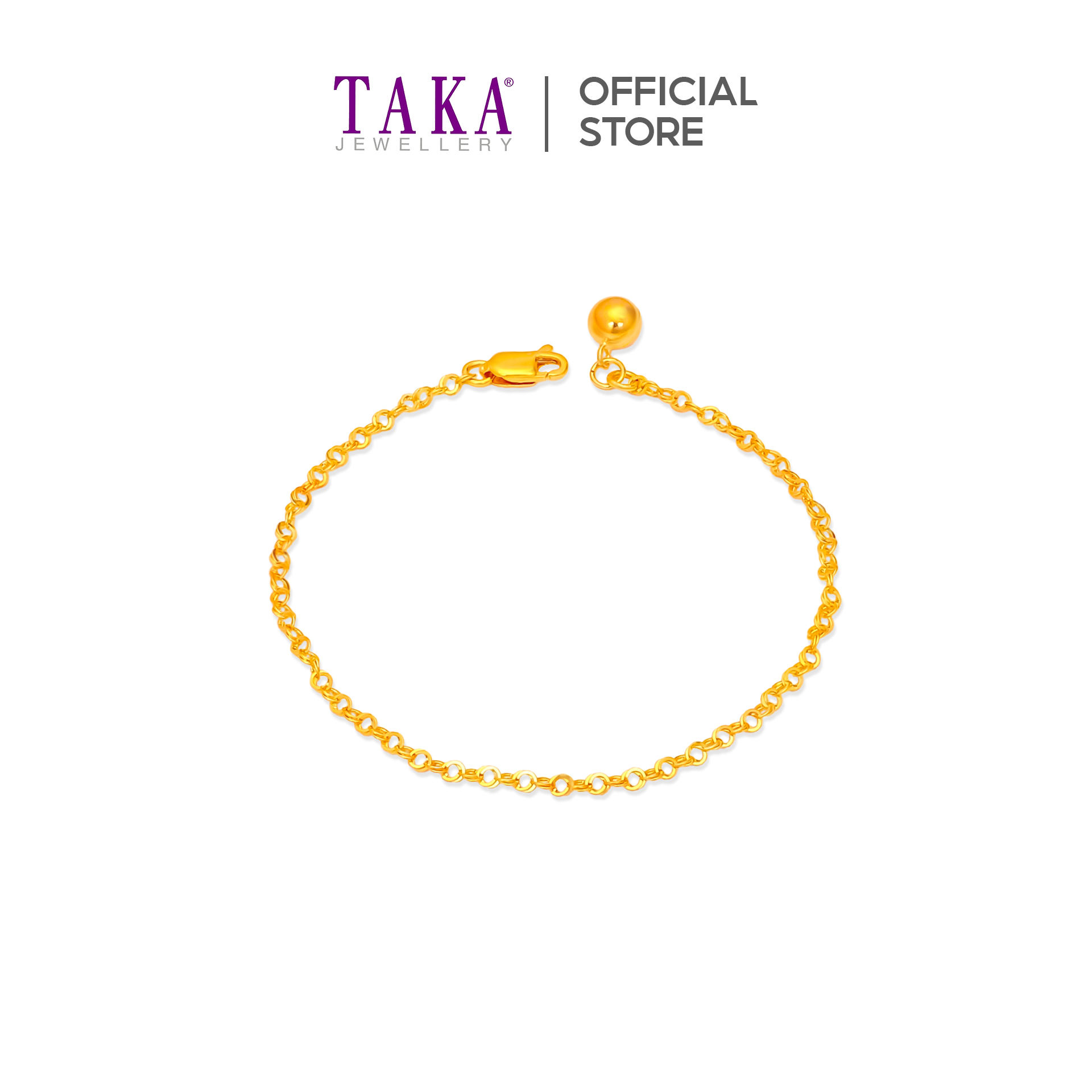 TAKA Jewellery 916 Gold Bracelet with Hearts - TAKA Jewellery