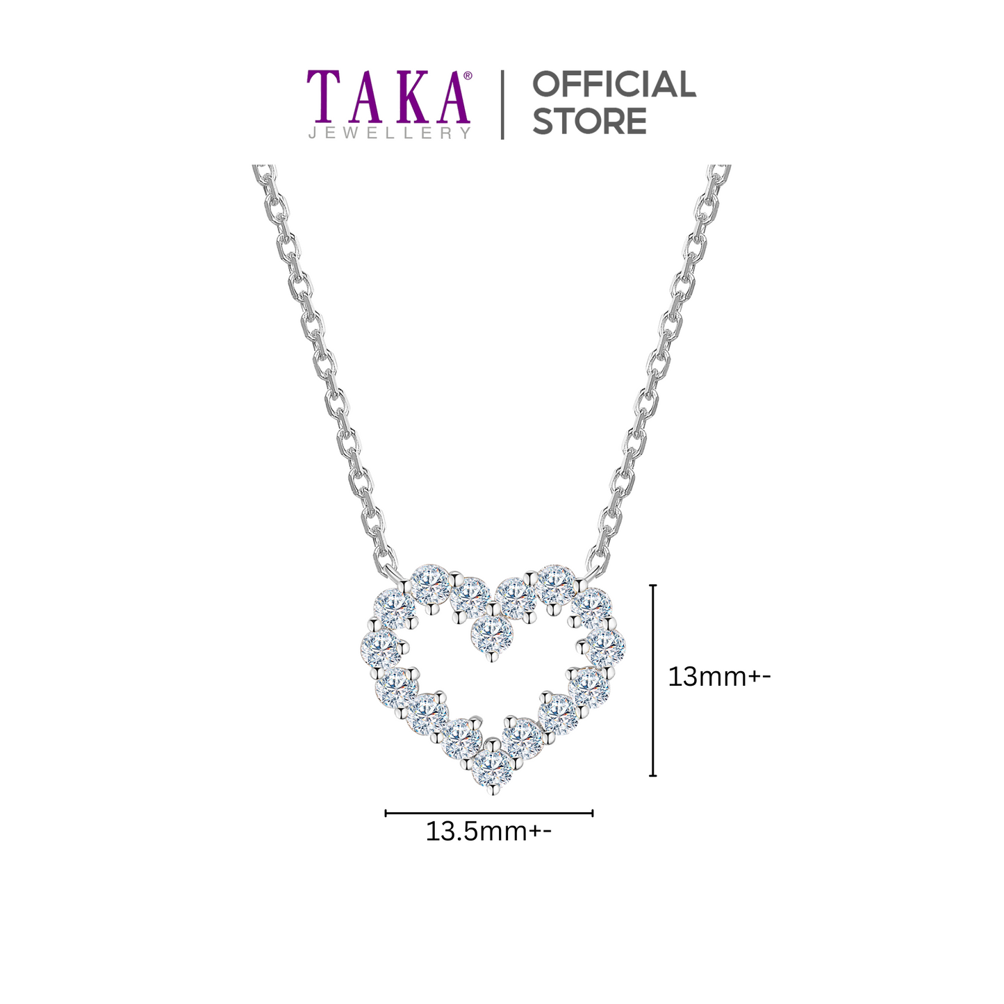 TAKA Jewellery Lab Grown Diamond Necklace 10K Heart Shape