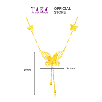 TAKA Jewellery 999 Pure Gold Matching Set - Necklace, Ring and Earrings